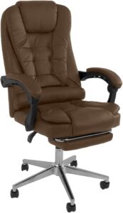 Cadeira De Escritório Presidente Ergonômica Apoio Para Pés (Marrom)