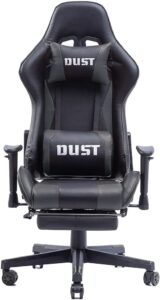 Cadeira Gamer DUST com Apoio para as Pernas Retrátil - Cinza