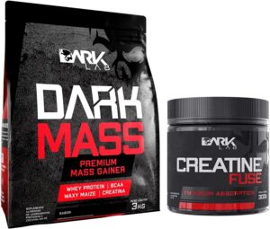Hipercalórico Dark Mass 3kg (Baunilha) + Creatina Fuse 300g Dark Lab
