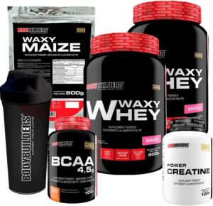 Kit Waxy Whey 900g + 2x BCAA 100g + 2x Power Creatina 100g - Bodybuilders