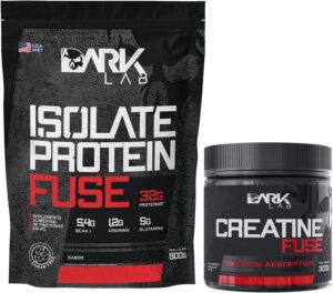 Whey Isolate Protein Fuse 900g + Creatina Fuse 300g Dark Lab (Morango)