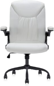 YAMASORO Cadeira Executiva Escritório Luxo New com Brago de Regulavel-Branco