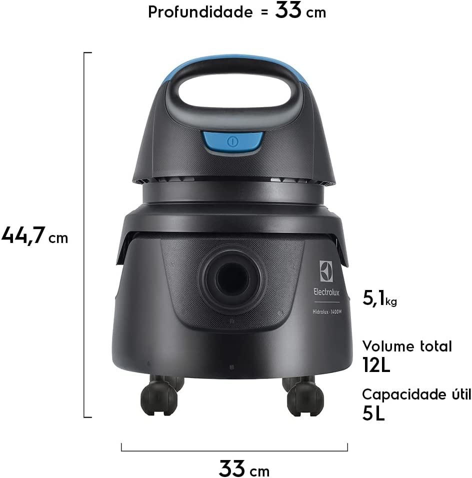 dimensões Aspirador de pó e água electrolux hidrolux awd01