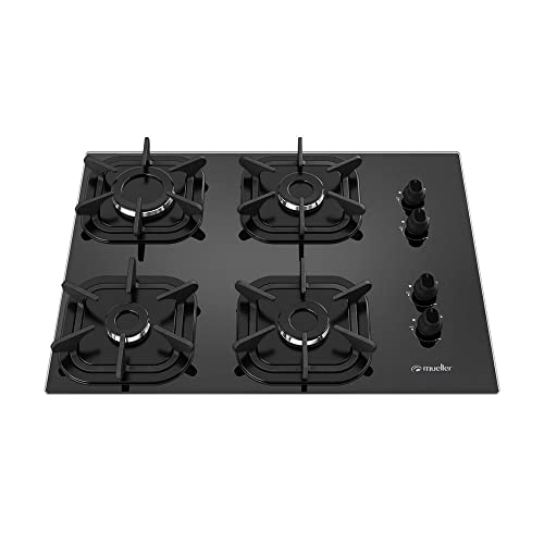 Cooktop 4 Bocas Mueller a Gás GLP Ultra Chama Preto Bivolt