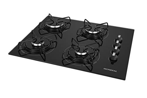 Cooktop a Gás 4 Bocas Mondial CTG-01 COOKTOP A GÁS-BIV-PRETO/INOX
