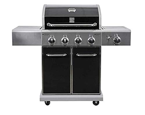 Kenmore PG-40409S0LB-AM 4 Churrasqueira a gás para ambientes externos com queimador lateral, preta